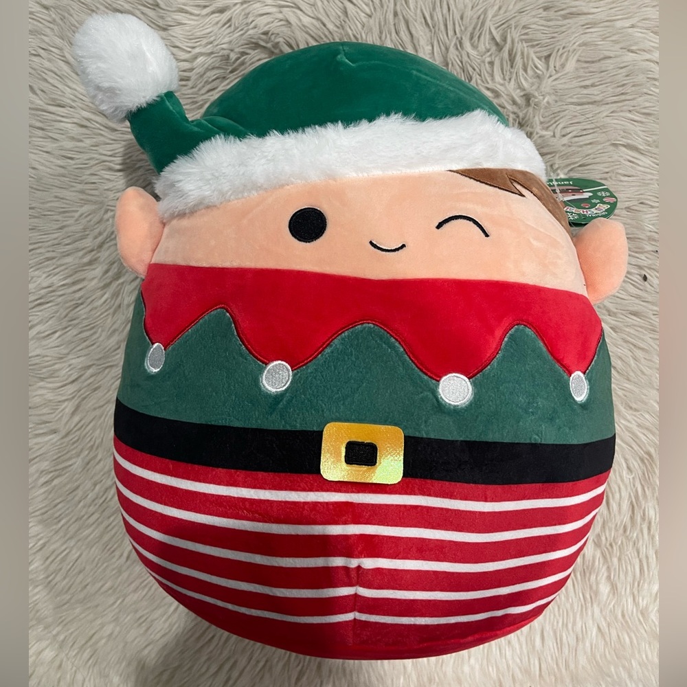 BRAND NEW SQUISHMALLOW NEW WITH TAGS GREEN CHRISTMAS ELF JANGLE